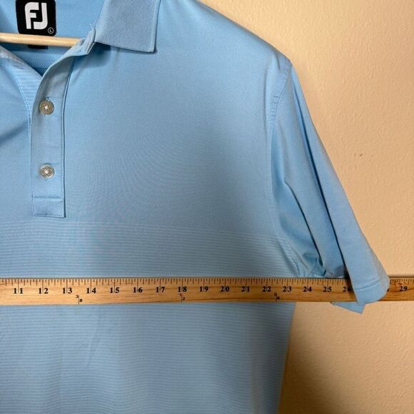 Foot Joy Shirt Mens Large Blue Polo Short Sleeve Striped Golf Performance - Picture 10 of 10